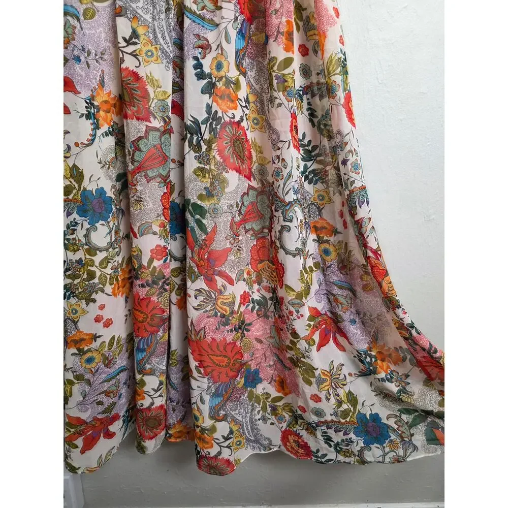 Lulus Lilja Cream Floral Print Maxi Dress Small - Picture 7 of 15
